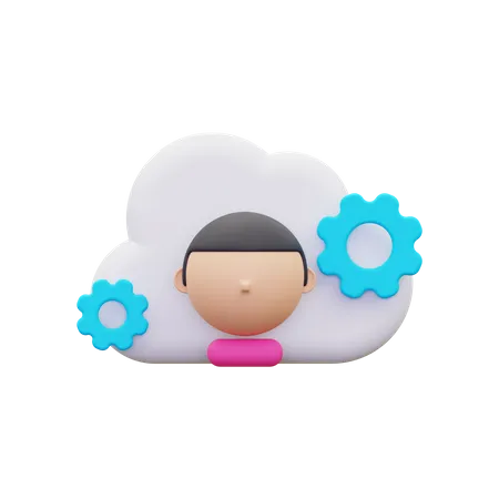 Administrador de la nube  3D Icon