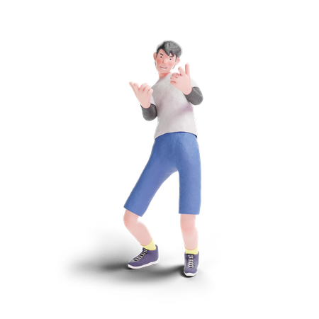 Geste de pointage élégant adolescent  3D Illustration