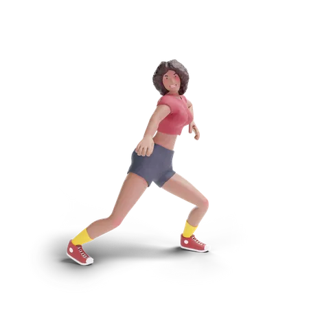 Adolescente afroamericana bailando  3D Illustration