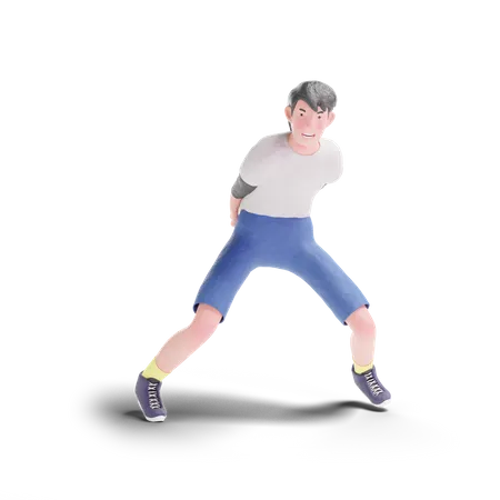 Menino adolescente dançando  3D Illustration