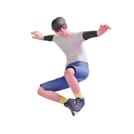 Adolescente pulando  3D Illustration