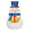 Adorable bonhomme de neige tenant un cadeau