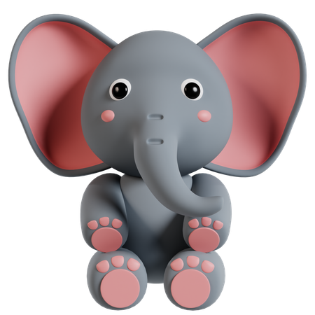 Adorable Elephant Figurine  3D Icon