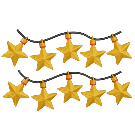 Adornos de estrellas  3D Icon