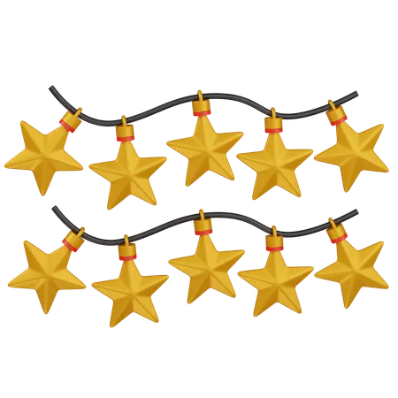 Adornos de estrellas  3D Icon