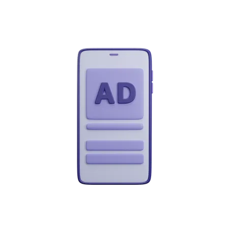 3 D Ad Inside A Smartphone 3D Icon