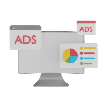 Ads Analysis Chart  3D Icon