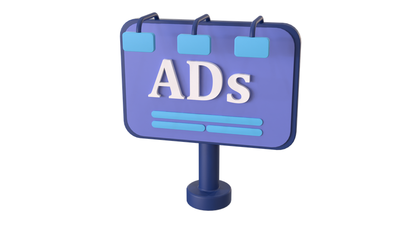 Ads Banner big  3D Icon