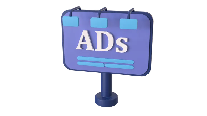 Ads Banner big  3D Icon