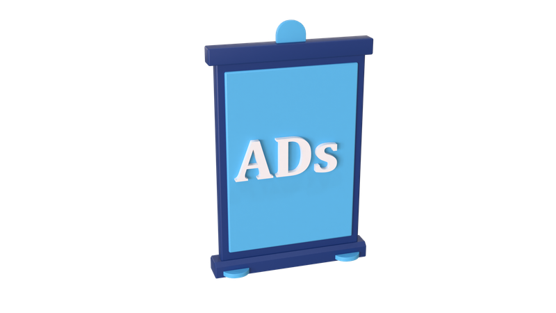 Ads Banner Small  3D Icon