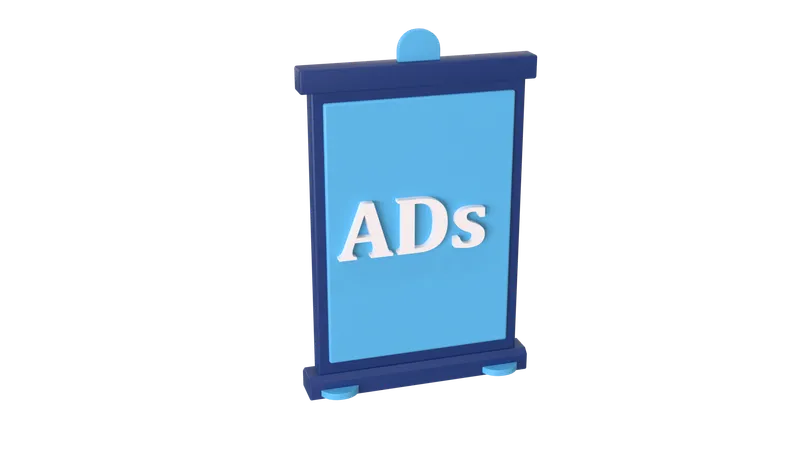 Ads Banner Small  3D Icon