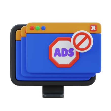 Ads Block  3D Icon