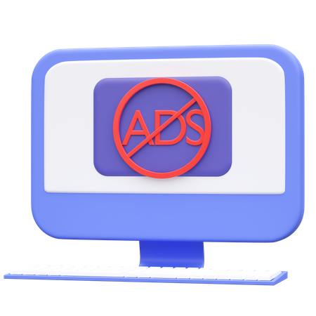 Ads Block  3D Icon