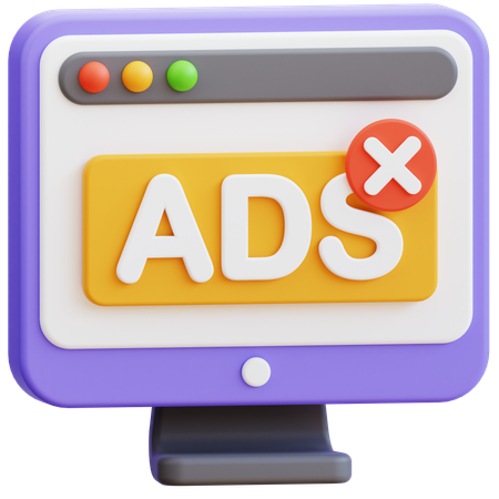 Ads Block  3D Icon