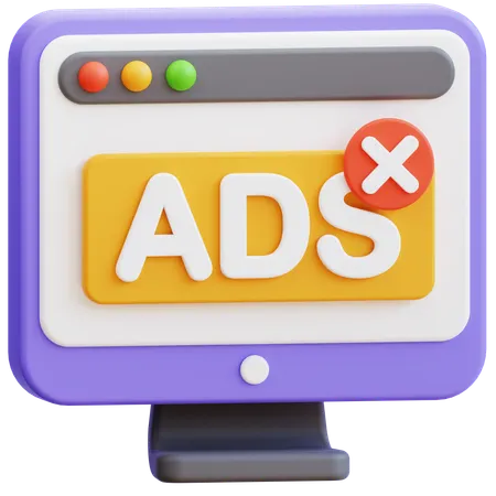 Ads Block  3D Icon