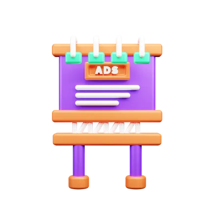 Ads Board  3D Icon