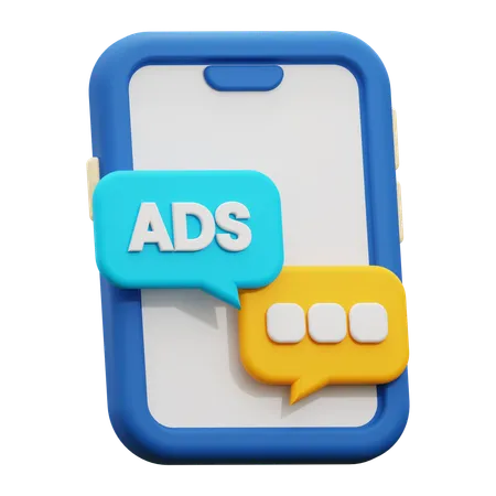 3 D Ads Chat Icon 3D Icon