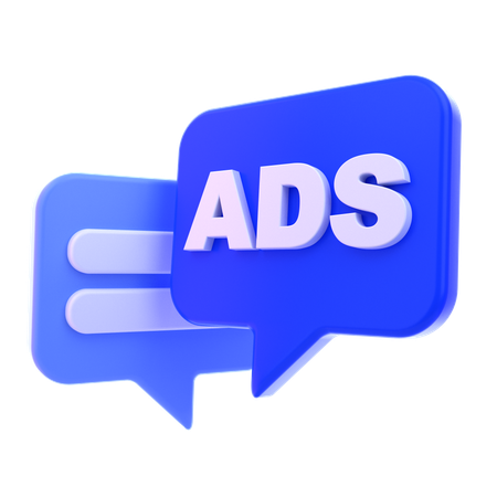 広告チャット  3D Icon