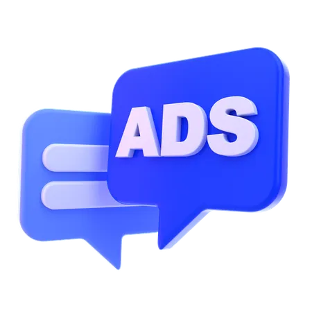 広告チャット  3D Icon