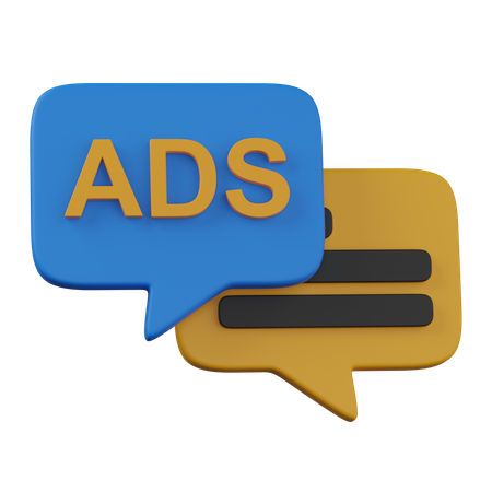 Ads Chat  3D Icon