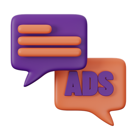 Ads Chat  3D Icon