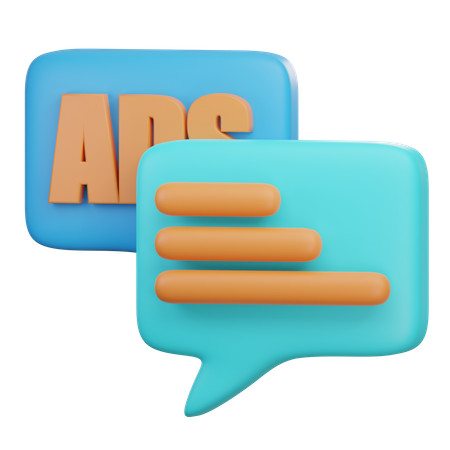 Ads Chat  3D Icon