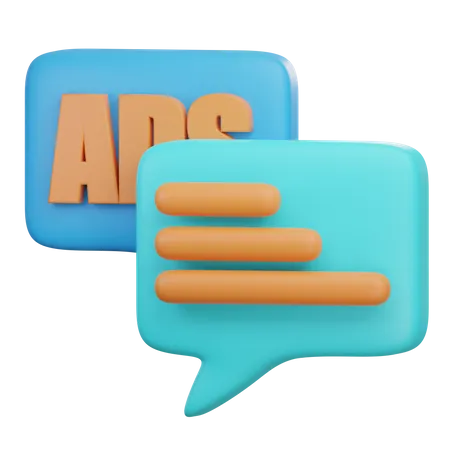 Ads Chat  3D Icon