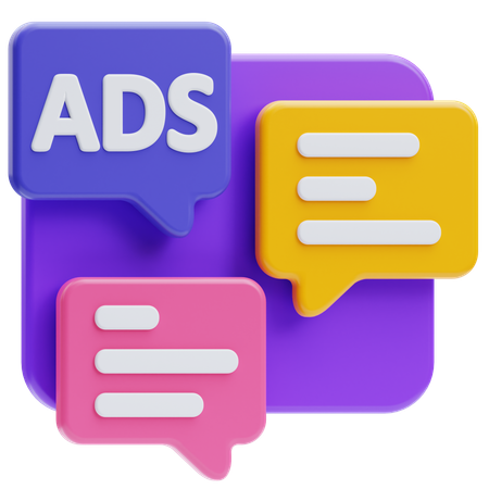 Ads chat  3D Icon