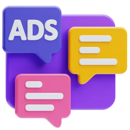 Ads chat  3D Icon