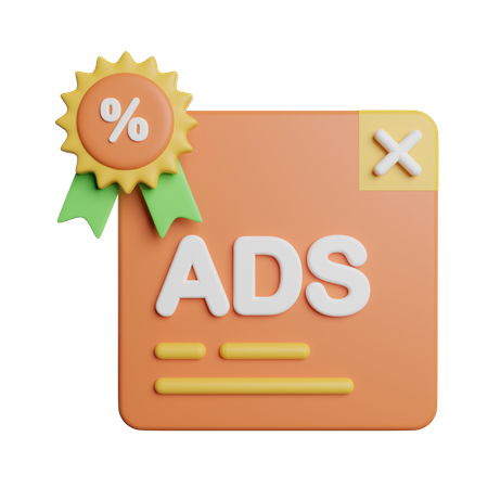Ads Discount 3D Icon