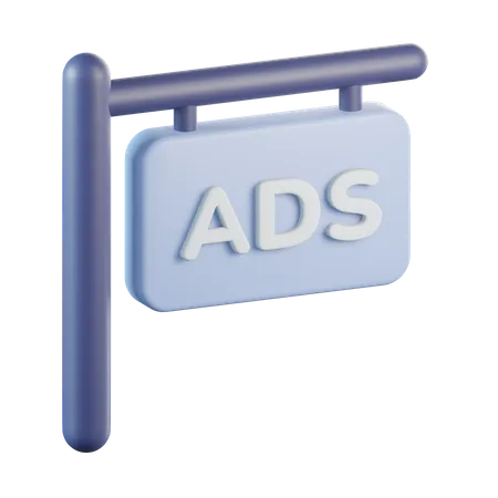 Ads Hanging Signboard  3D Icon