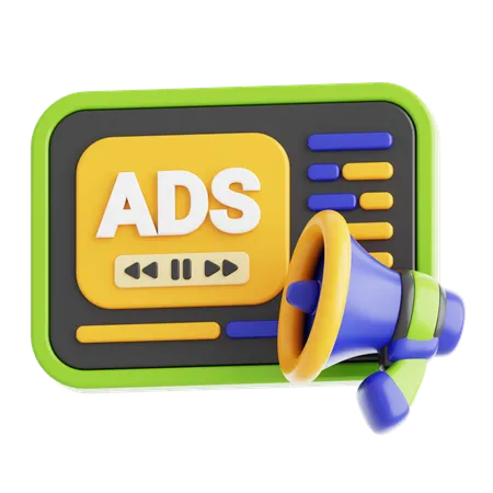 ADS Marketing Icon 3D Icon