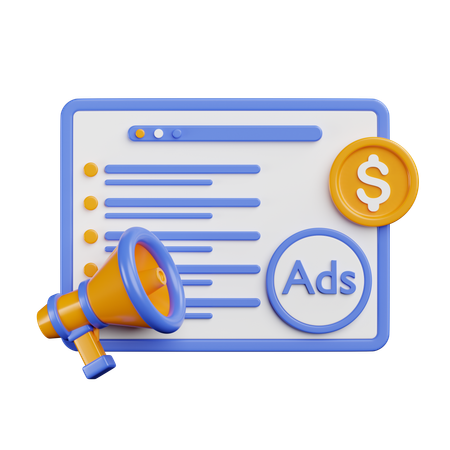 Ads Marketing  3D Icon