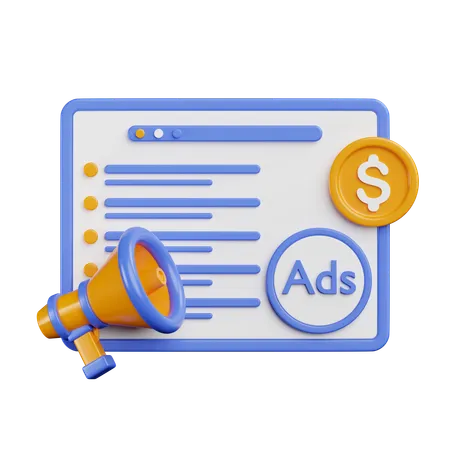 Ads Marketing  3D Icon