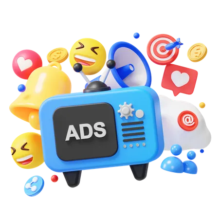 Ads Marketing  3D Icon