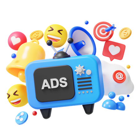 Ads Marketing  3D Icon