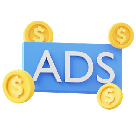 Ads Money  3D Icon