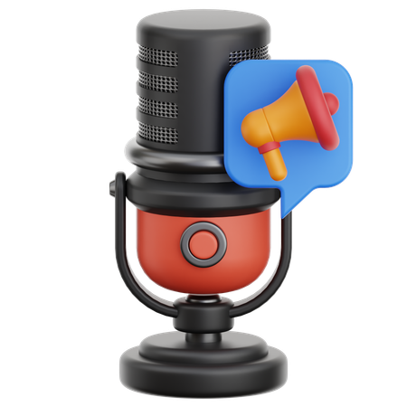 広告ポッドキャスト  3D Icon