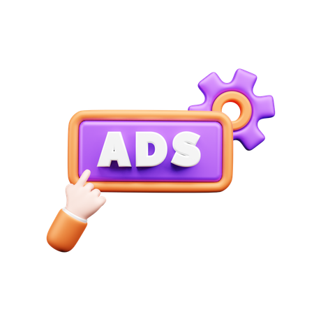 Ads Setting  3D Icon