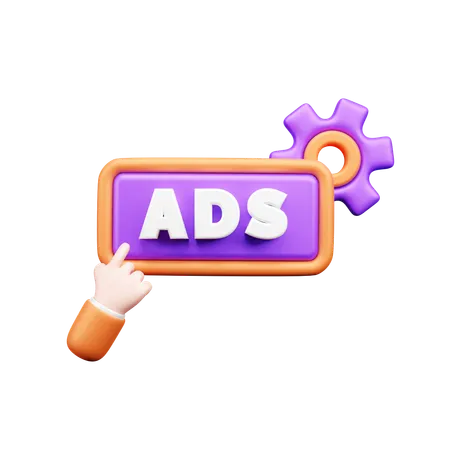 Ads Setting  3D Icon