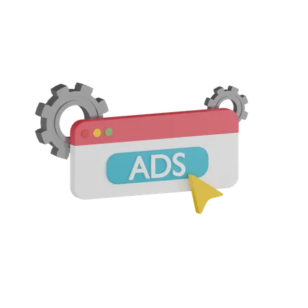 Ads Setting  3D Icon