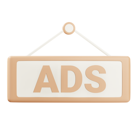 Ads Sign  3D Icon