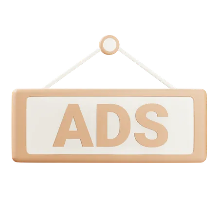 Ads Sign  3D Icon