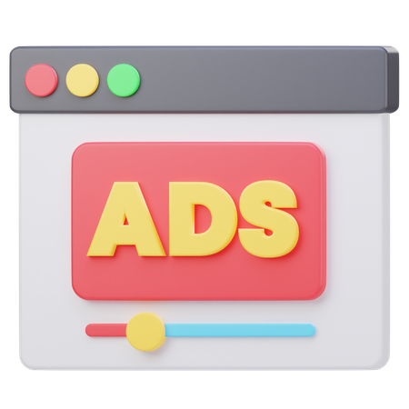 Ads Video  3D Icon