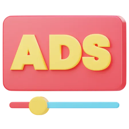 Video Ads 3 D Illustration 3D Icon