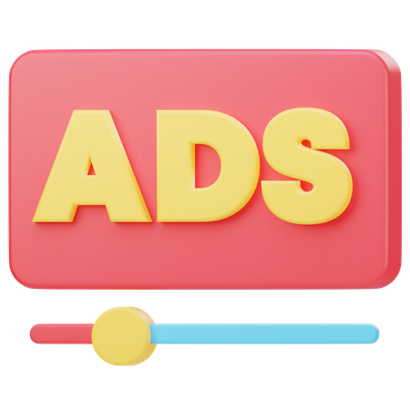 Ads Video  3D Icon