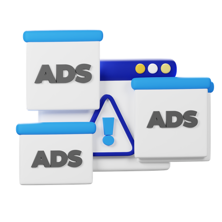 Ads Warning  3D Icon