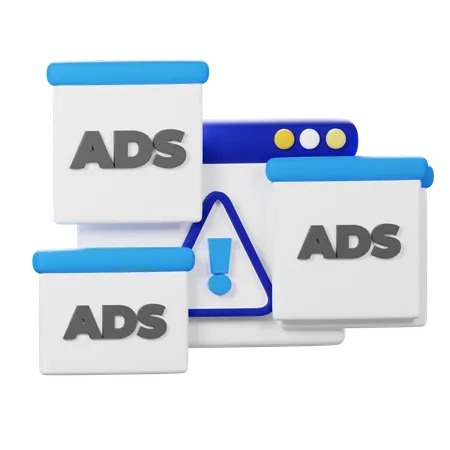 Ads Warning  3D Icon