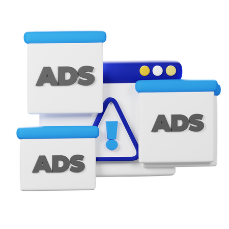 Ads Warning 3D Icon