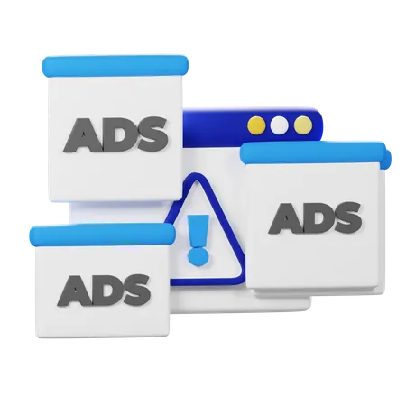 Ads Warning 3D Icon